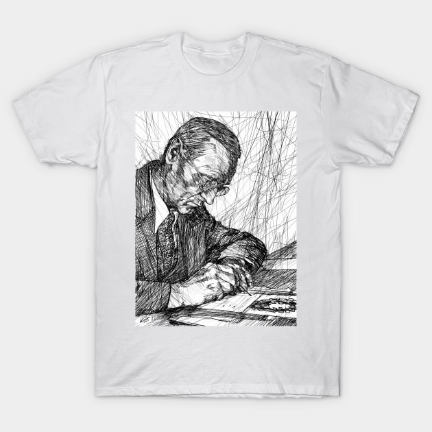 HERMANN HESSE ink portrait .2 T-Shirt by lautir